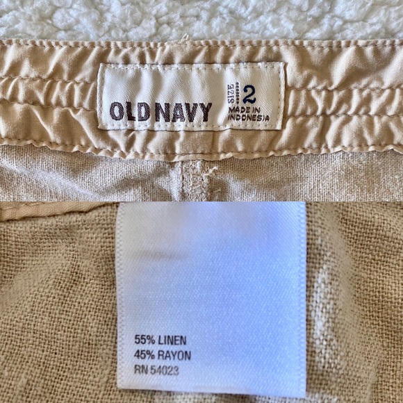 Linen Blend Tan Shorts - Picture 3 of 3